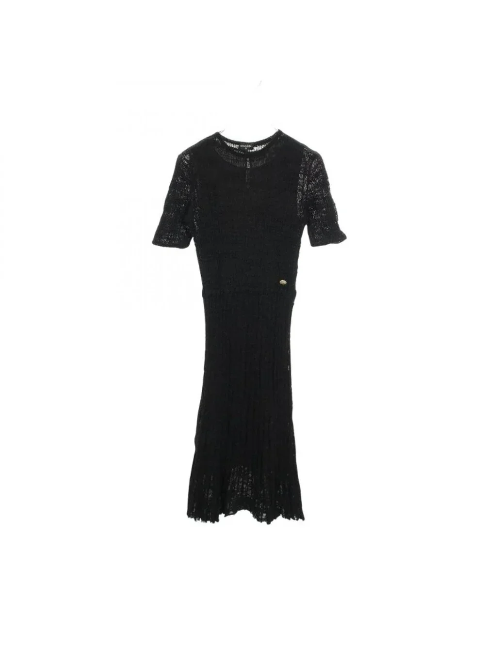Chanel Dress Short Sleeve Rib Nylon Fabric